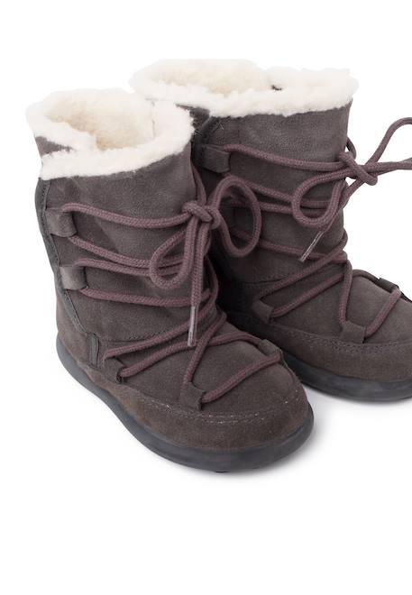 Bottes en peau de mouton avec fermeture collante Gris+Taupe 6 - vertbaudet enfant 
