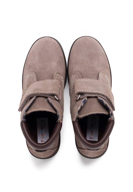 Bottes à semelle de piste avec coutures fermeture adhérentes Bleu marine+Gris+Taupe 11 - vertbaudet enfant 