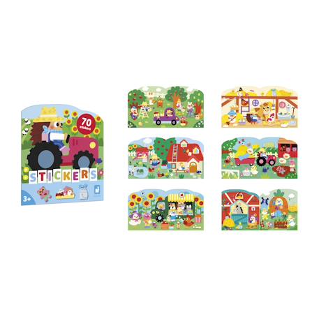 Cahier de stickers le ferme dès 18 mois MULTICOLORE 2 - vertbaudet enfant 