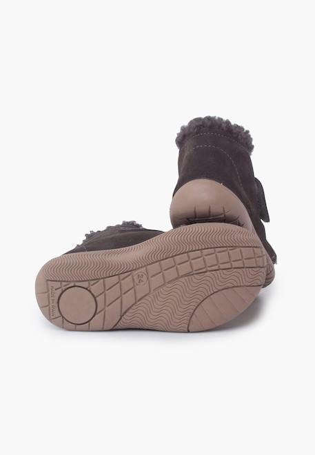 Botte avec col en laine d'agneau et sangle d'enfilage Gris+Rose+Taupe 3 - vertbaudet enfant 