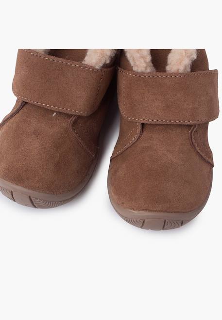 Botte avec col en laine d'agneau et sangle d'enfilage Gris+Rose+Taupe 18 - vertbaudet enfant 