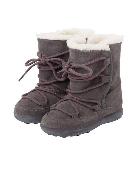 Bottes en peau de mouton avec fermeture collante Gris+Taupe 4 - vertbaudet enfant 