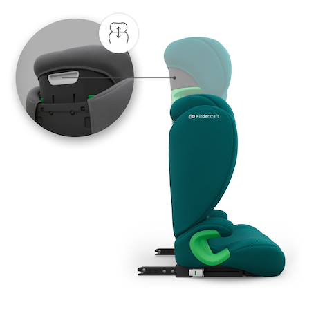 Siège auto JUNIOR FIX 2 PLUS 100-150 cm, isofix, protections latérales sps, appuie-tête réglable, confort air flow Black+Green+Grey+Pink 12 - vertbaudet enfant 