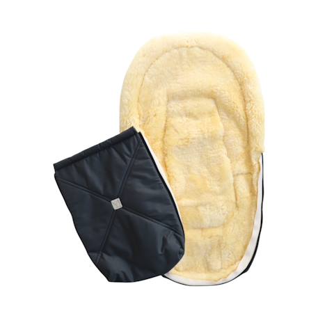 Chancelière pour siège auto en peau d'agneau EMMY anthracite+gingembre+gris clair chiné+kaki 3 - vertbaudet enfant 