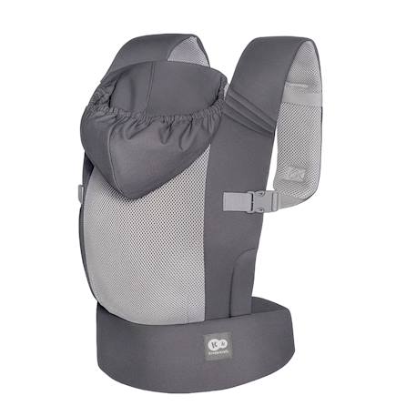 Porte-bébé CARRYBEE ergonomique 3 mois à 20 kg, léger, portage physiologique, capuche sieste, sortie gris Gris 3 - vertbaudet enfant 