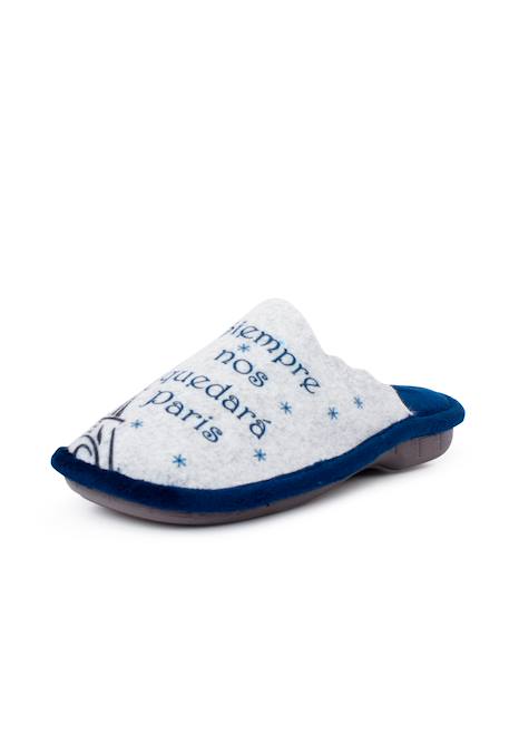 Sabots de maison en feutre  phrases Bleu marine+Turquoise 2 - vertbaudet enfant 