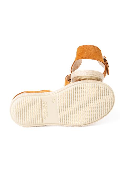 Sandale en suède brides croisées et semelle en jute Bleu+Camel 8 - vertbaudet enfant 