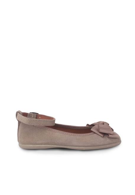 Ballerines fille double nœud et bracelet Taupe 1 - vertbaudet enfant 