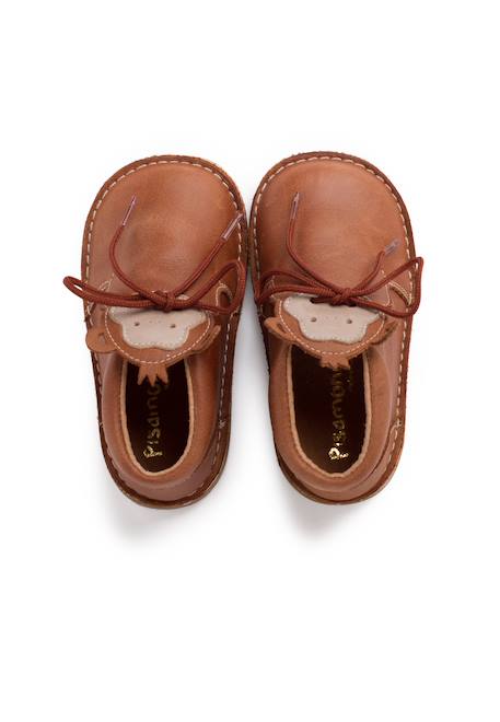 Bottines en cuir à lacets monkey face Bleu marine+Couleur cuir+Marron 11 - vertbaudet enfant 