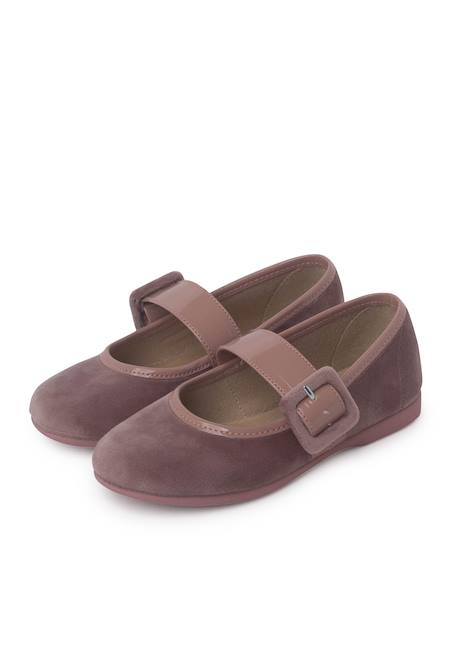 Velours chaussures babies large bracelet en cuir verni Noir+Rose pâle 11 - vertbaudet enfant 