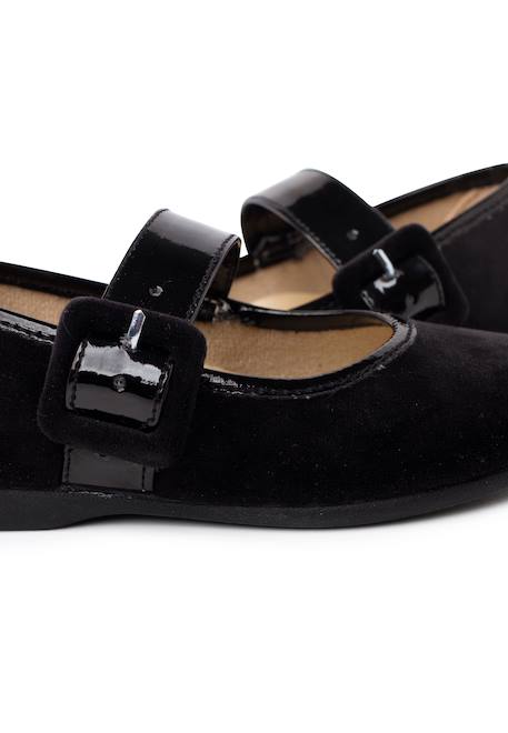 Velours chaussures babies large bracelet en cuir verni Noir+Rose pâle 6 - vertbaudet enfant 