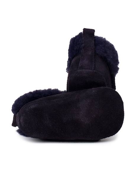 Bottines en cuir fourrure velours Bleu marine+Gris foncé+Taupe 3 - vertbaudet enfant 