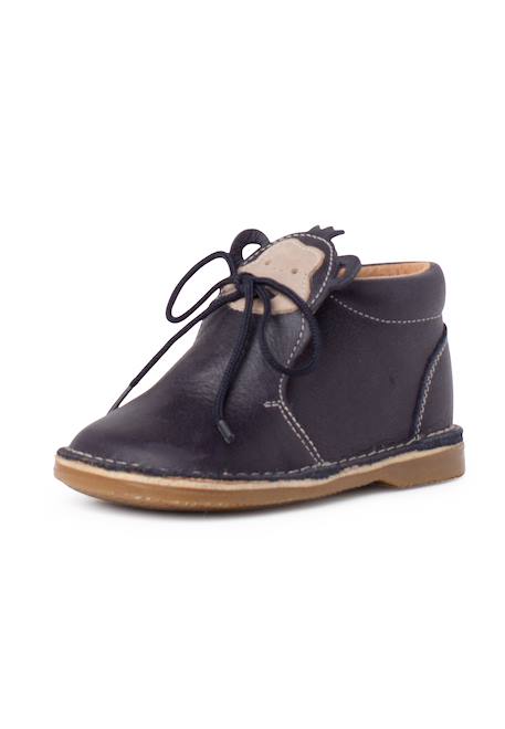 Bottines en cuir à lacets monkey face Bleu marine+Couleur cuir+Marron 2 - vertbaudet enfant 