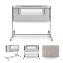 Chambre et rangement-Lit Cododo Kinderkraft NESTEE GROW 2 3 en 1 avec 5 Niveaux de Hauteur, Matelas Extensible, Roulettes et Pliage Facile