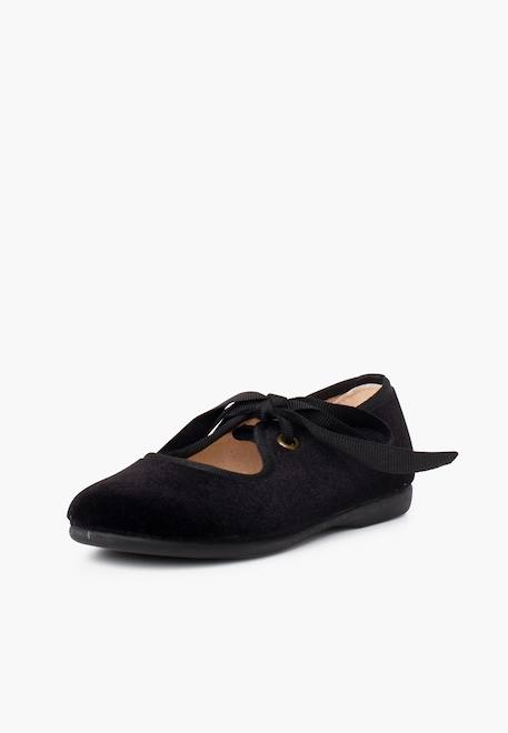 Chaussures babies velours avec nœud gros-grain filles Beige+Bleu de france+Bleu marine+Bordeaux+Gris+Noir+Rose pâle+Vert 32 - vertbaudet enfant 