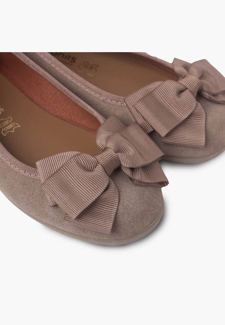 Ballerines fille double nœud et bracelet Taupe 6 - vertbaudet enfant 
