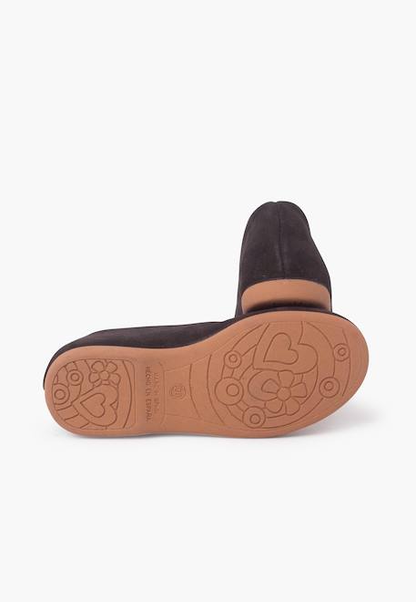 Ballerines plates en suède pour filles s Bordeaux+Gris foncé+Taupe 9 - vertbaudet enfant 