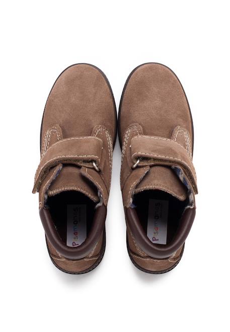 Bottes à semelle de piste avec coutures fermeture adhérentes Bleu marine+Gris+Taupe 18 - vertbaudet enfant 
