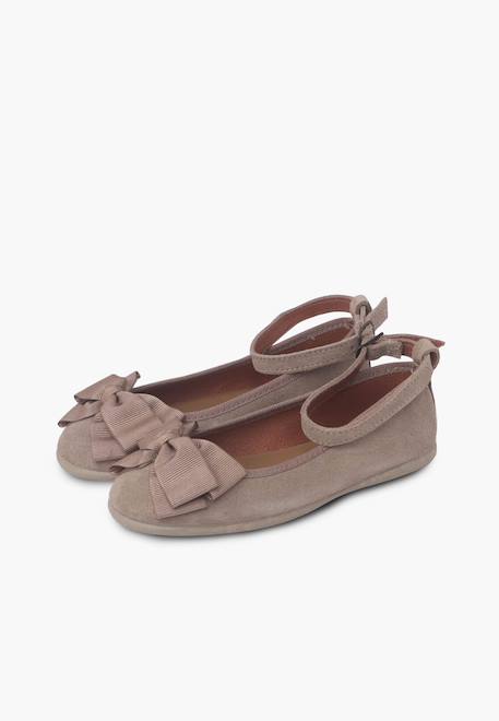 Ballerines fille double nœud et bracelet Taupe 4 - vertbaudet enfant 