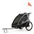 Remorque Vélo et Poussette 2 en 1 Kinderkraft NAVA WALK avec Roues Gonflables, Dossier Inclinable et Pliage Compact Grey 1 - vertbaudet enfant 