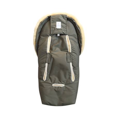 Chancelière pour siège auto en peau d'agneau EMMY anthracite+gingembre+gris clair chiné+kaki 16 - vertbaudet enfant 