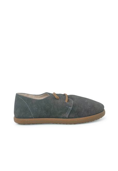 Chaussures à lacets en suède avec semelle caramel Bleu marine+Camel+Gris foncé+Taupe 13 - vertbaudet enfant 