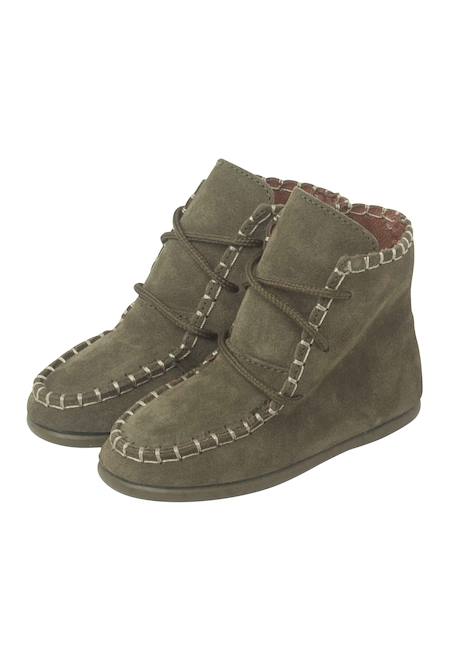 Bottes en suède style mohican pour enfants Camel+Gris foncé+Vert 16 - vertbaudet enfant 