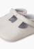Salomés en cuir avec fermeture scratch Beige+Blanc+Bleu marine+Couleur cuir+Gris 6 - vertbaudet enfant 