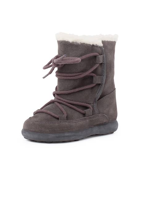 Bottes en peau de mouton avec fermeture collante Gris+Taupe 2 - vertbaudet enfant 