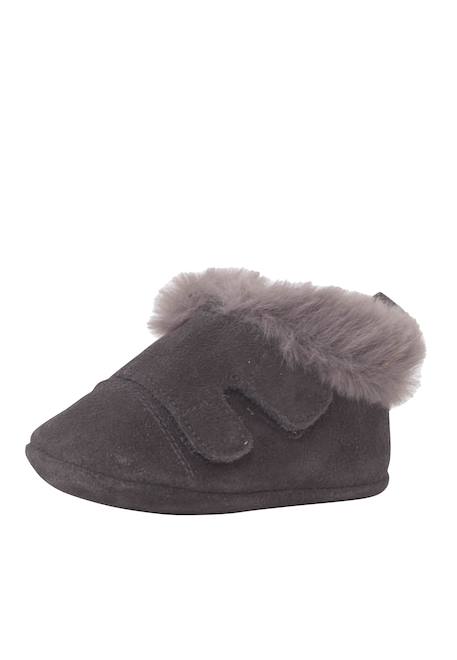 Bottines en cuir fourrure velours Bleu marine+Gris foncé+Taupe 8 - vertbaudet enfant 