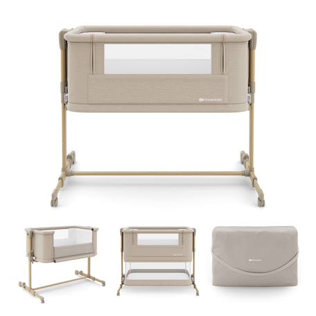 Lit bébé NESTEE GROW 2 3 en 1 évolutif avec matelas, cododo, 5 niveaux, pieds télescopiques beige Beige 1 - vertbaudet enfant 