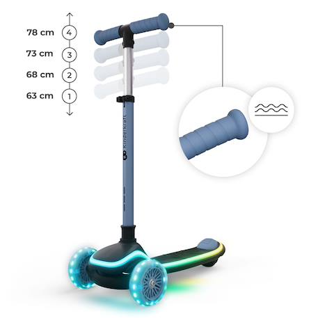 Trottinette Kinderkraft RAKET UP 2 en 1 avec Siège Réglable, Roues RGB et LED, Guidon Ajustable et Pliage Compact Beige+Black+Blue+Pink 16 - vertbaudet enfant 