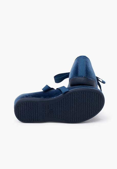 Chaussures babies velours avec nœud gros-grain filles Beige+Bleu de france+Bleu marine+Bordeaux+Gris+Noir+Rose pâle+Vert 9 - vertbaudet enfant 