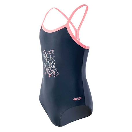 Maillot de bain 1 pièce synthétique velanti Myrtille / corail rose 3 - vertbaudet enfant 