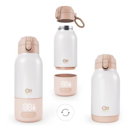 Chauffe-Biberon Mobile Kinderkraft GAJA 2 en 1 avec Thermos 500 ml, Écran Numérique, Chauffe Rapide et Maintien au Chaud 20 h Beige+Vert 2 - vertbaudet enfant 