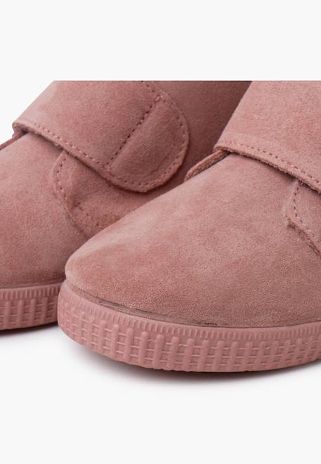 Bottines à brides larges adhérentes en fourrure Bleu+Bleu marine+Camel+Gris+Rose+Taupe 30 - vertbaudet enfant 