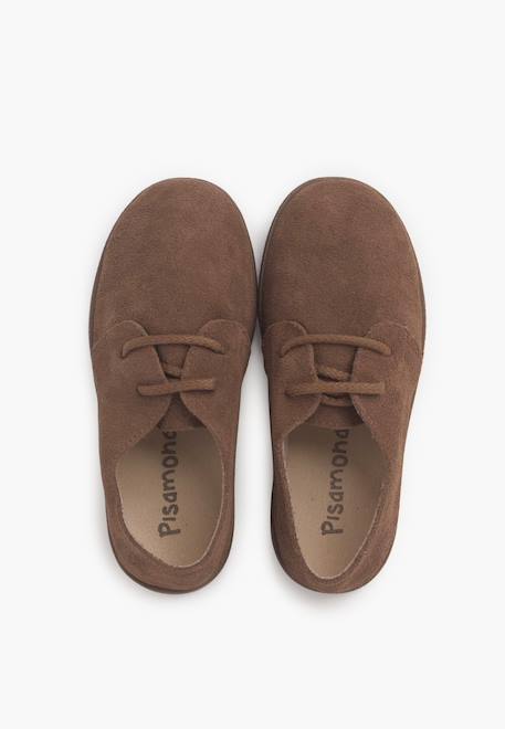 Chaussures à lacets en suède avec semelle caramel Bleu marine+Camel+Gris foncé+Taupe 11 - vertbaudet enfant 