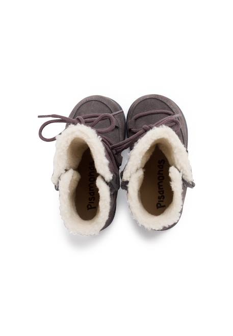 Bottes en peau de mouton avec fermeture collante Gris+Taupe 5 - vertbaudet enfant 