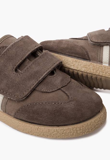 Chaussures pour garçon avec fermeture à l'avant avec sangle adhérente Bleu marine+Gris+Taupe 18 - vertbaudet enfant 