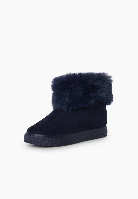Bottes à col roulé en fourrure pour fille Bleu marine+Gris+Rose+Taupe 2 - vertbaudet enfant 