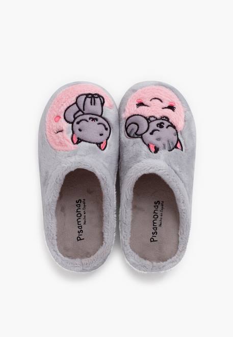 Chaussons type sabot chat et lune Gris 5 - vertbaudet enfant 