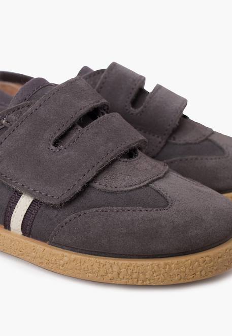 Chaussures pour garçon avec fermeture à l'avant avec sangle adhérente Bleu marine+Gris+Taupe 12 - vertbaudet enfant 