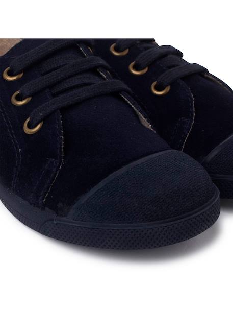 Baskets en suède avec embout en caoutchouc et lacets Bleu marine+Camel+Gris+Noir 6 - vertbaudet enfant 