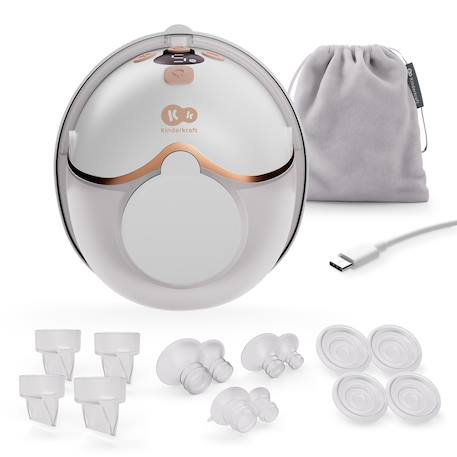 Tire-lait électrique simple MAMAFLOW 4 modes, 9 intensités, mémoire des réglages, sans fil usb-c, compact et silencieux Gold+Pink 1 - vertbaudet enfant 