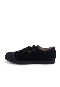 Chaussures-Baskets en suède avec embout en caoutchouc et lacets