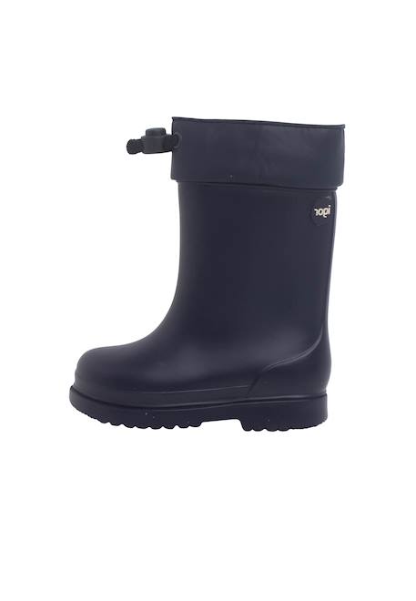 Bottes de pluie doublure intérieure en polaire fermeture ajustable Bleu marine+Fucsia 1 - vertbaudet enfant 