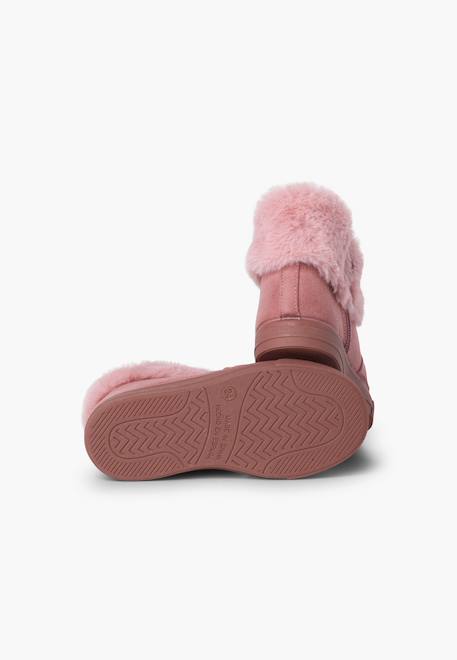 Bottes à col roulé en fourrure pour fille Bleu marine+Gris+Rose+Taupe 15 - vertbaudet enfant 