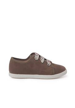 Chaussures-Baskets à lacets fleurs en serratex