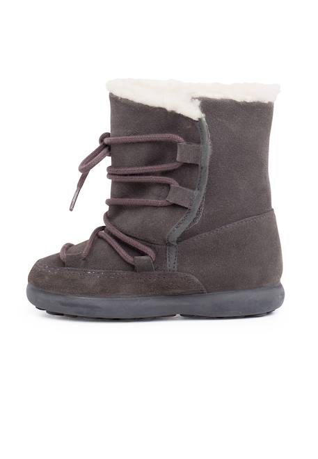 Bottes en peau de mouton avec fermeture collante Gris+Taupe 1 - vertbaudet enfant 
