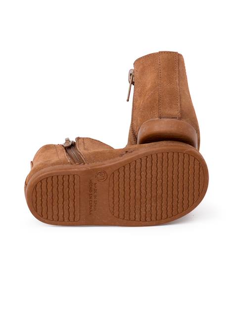 Bottines zippées et élastiques fille Caramel mou+Gris 3 - vertbaudet enfant 